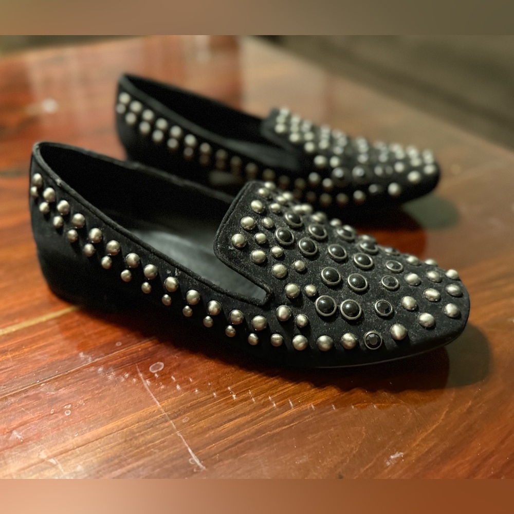 Studded Black Loafers